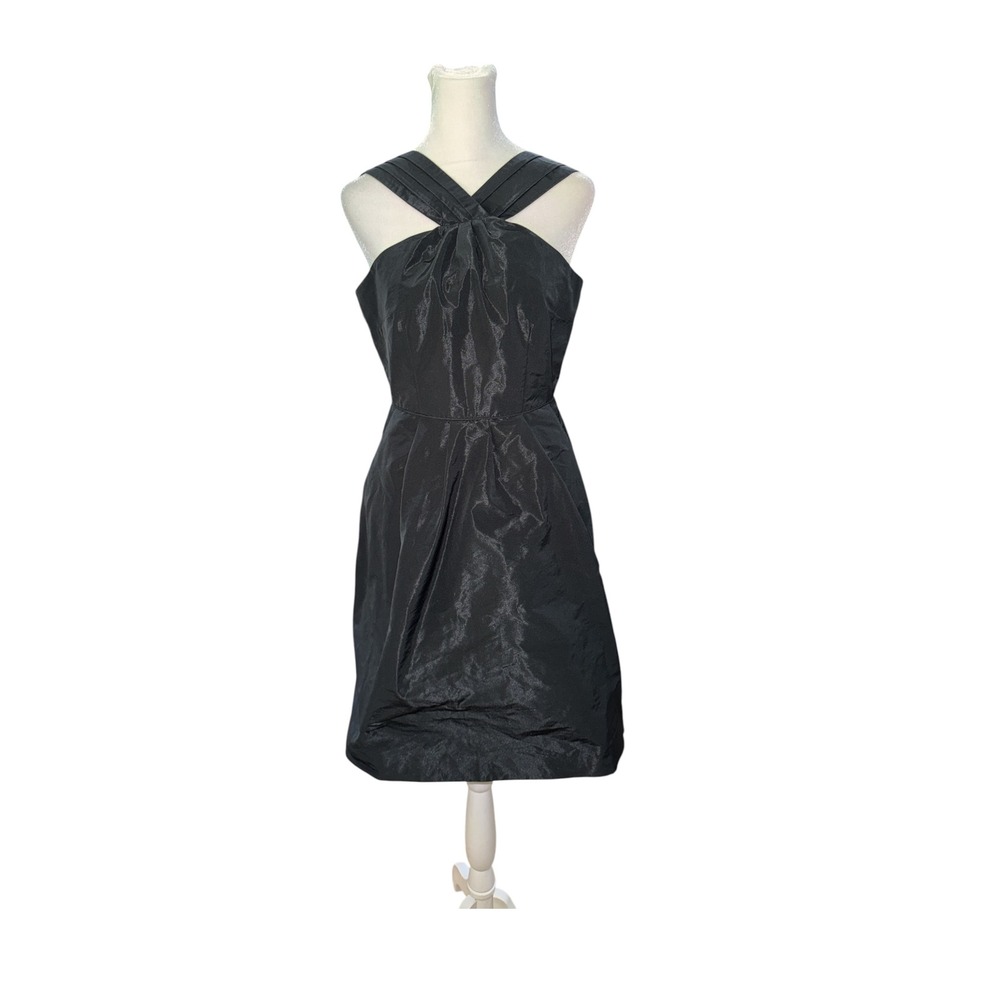 Banana Republic Black Taffeta Halter Cocktail Dress Size 4‎ Party NEW